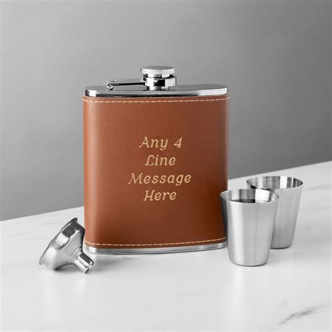 Personalized Flask Set with Custom Text | GiftsForYouNow