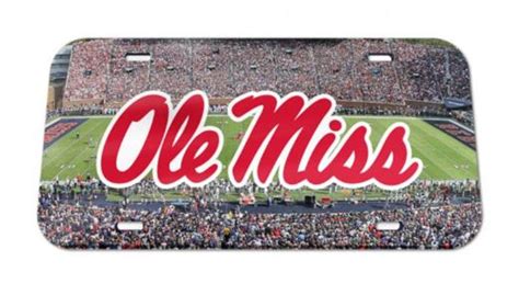 Ole Miss Acrylic Specialty Tag Football Field License Plate | Rebel ...