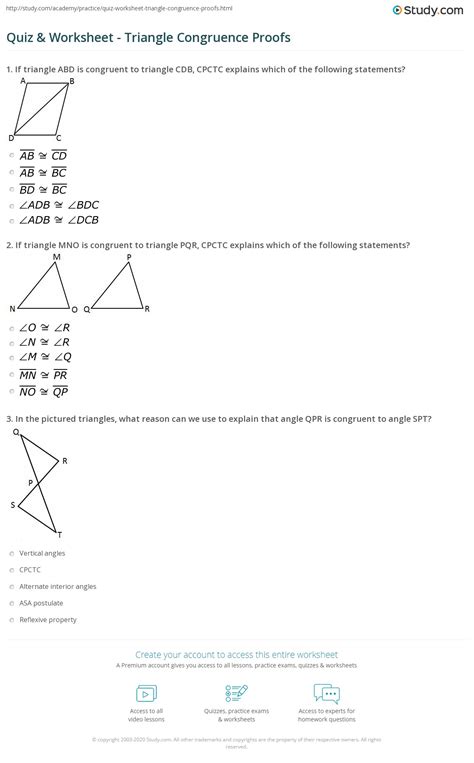 Triangle Proofs Practice Problems