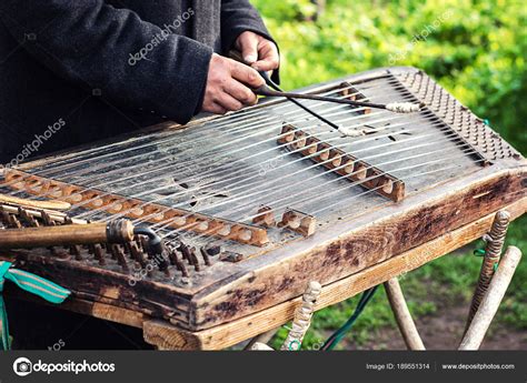 Cimbalom Very Special String Wooden Musical Instrument Street Musician ...