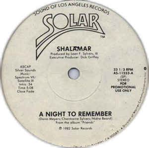 Shalamar – A Night To Remember (1982, Vinyl) - Discogs