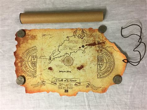 Goonies Treasure Map Prop Replica On Thick Canvas w Strap & Container 13.5" x 8" | #1912492850