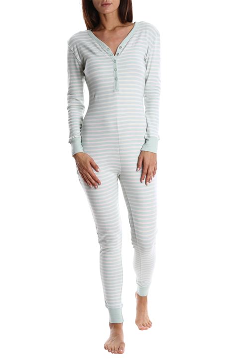 Blis Women's Cotton Onesie Pajamas - Ladies One Piece PJ's & Sleepwear - Mint, Large - Walmart.com