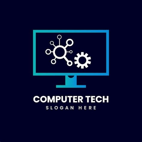 Premium Vector | Computer tech colorful logo vector design template