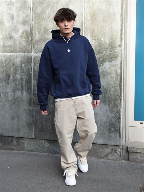 Sweatshirt Hoodie | Navy Blue | Pantalón Brand | Hoodie outfit men ...