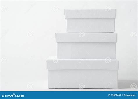 Stack of Three Plain White Boxes with Lids Stock Image - Image of boxes, level: 79881667