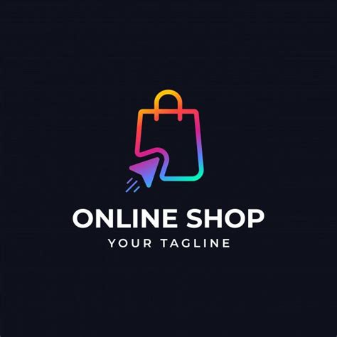 Online shopping logo design template Pre... | Premium Vector #Freepik # ...