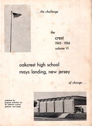 Oakcrest High School - Crest Yearbook (Mays Landing, NJ), Class of 1966 ...