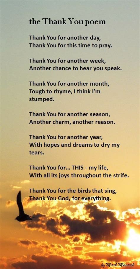 Thank you poems, Christian thanksgiving poems, Prayer of thanks