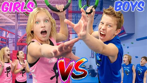 Girls vs Boys! Super Ninja Challenge! - YouTube