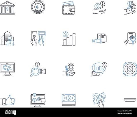 Stock brokerage line icons collection. Trading, Investment, Stocks, Equities, Bonds, Portfolio ...