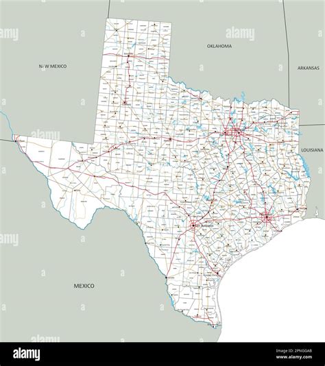 High detailed Texas road map with labeling Stock Vector Image & Art - Alamy