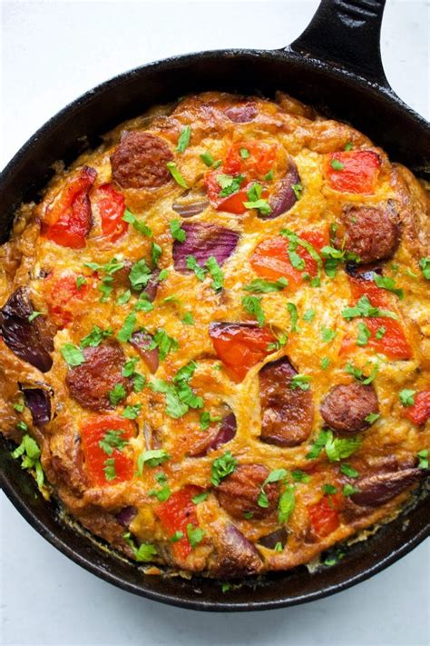 Chorizo & Roasted Pepper Frittata (Whole30) | Every Last Bite