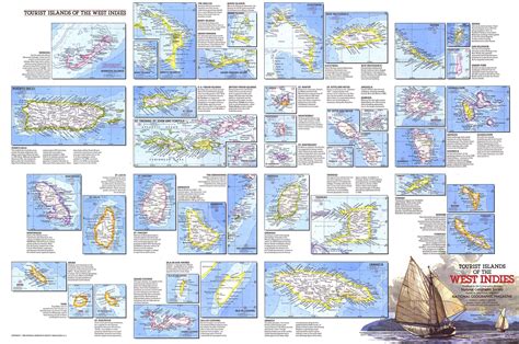 Tourist Islands of the West Indies 1981 Wall Map by National Geographic - MapSales