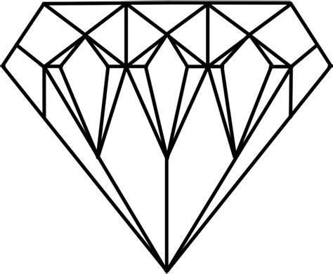 Diamonds Clipart Jewel - Diamond Printable Coloring Page - Png Download - Full Size Clipart ...