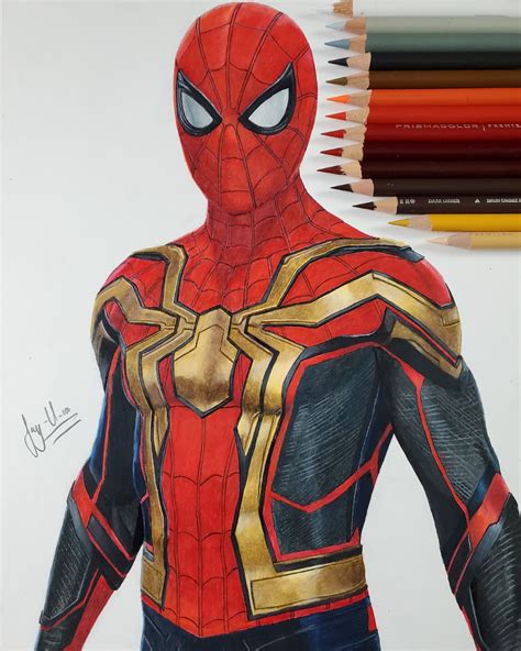 Wanted to share a drawing I made of Spider-mans Integrated Suit : r/Spiderman