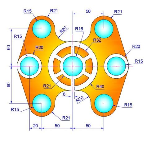 AutoCAD 2D Exercises - Free AutoCAD 2D Practice Drawings | Autocad ...