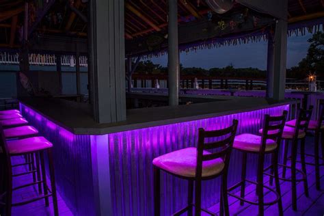 Outdoor Bar Lighting Ideas Patio Tropical With Pretty Patio Dock | Bar lighting, Led deck ...