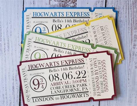 4x8 Hogwarts Express Train Ticket Invitation - Etsy