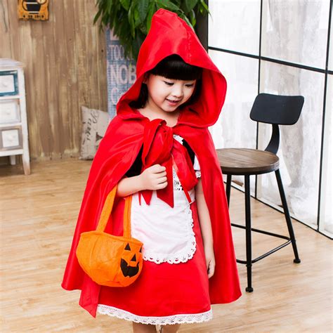 SAWU Halloween Costume Child Little Red Riding Hood Cosplay Costume 5 ...