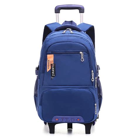 Children Wheeled School Bag for Boys Girls Kids Trolley Backpack ...