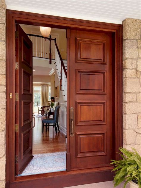 51+ Marvelous Traditional Front Door Design Ideas | Wooden double front doors, Double door ...