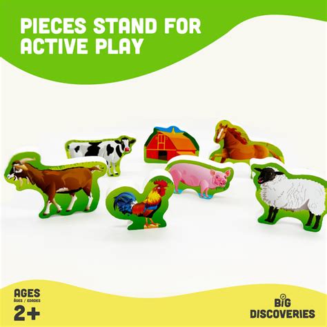 Big Discoveries Wooden Puzzle - Farm Animals Puzzle for Toddlers Ages 2+