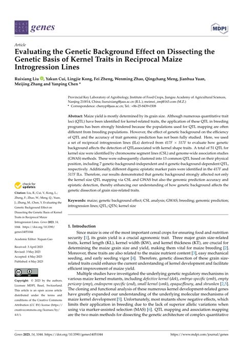 (PDF) Evaluating the Genetic Background Effect on Dissecting the ...