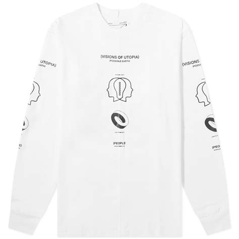 Space Available Men's Long Sleeve Upcycled Utopia T-Shirt in White ...