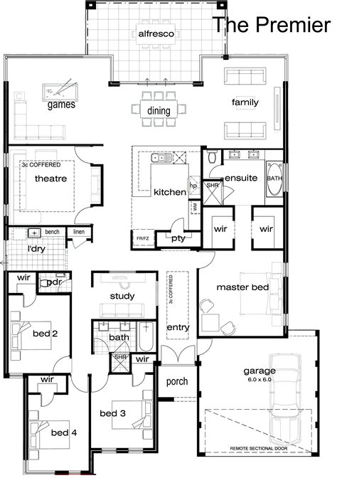 5 bedroom single story house plans bedroom at real estate | Single ...