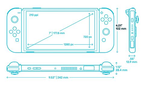 Nintendo Switch OLED Dimensions & Drawings | Dimensions.com