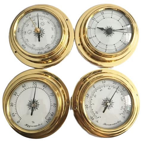 Hight Quality 4 Inches 4 PCS/set 9193 Thermometer Hygrometer Barometer Watches Clock Weather ...