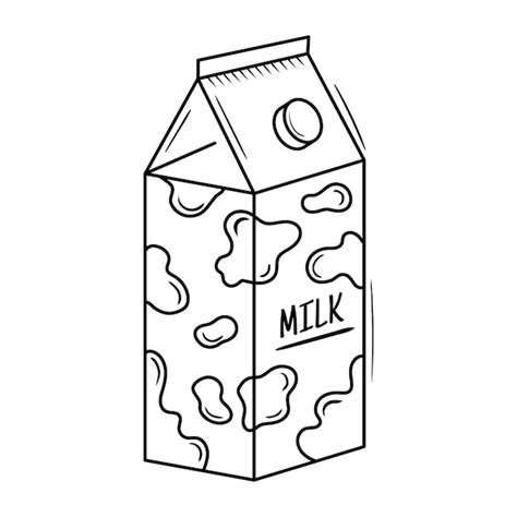 Premium Vector | Sketch drawing of milk in carton box Grocery dairy ...