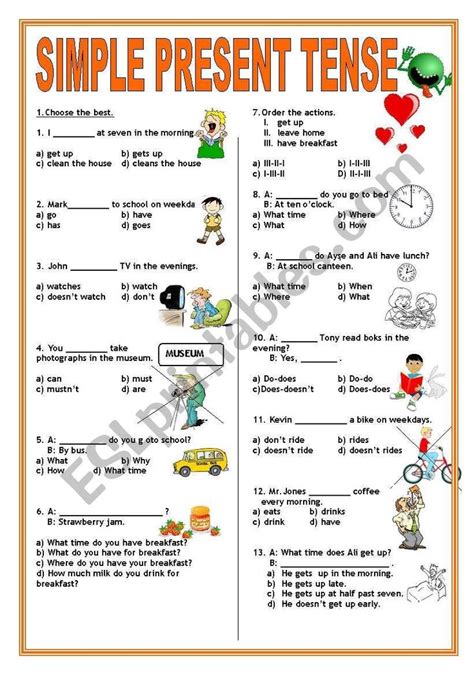 Simple Present Tense Exercises