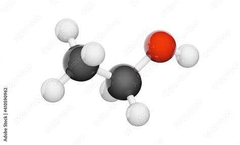 Ilustracja Stock: Structural chemical formula and molecular structure of Ethanol (drinking ...