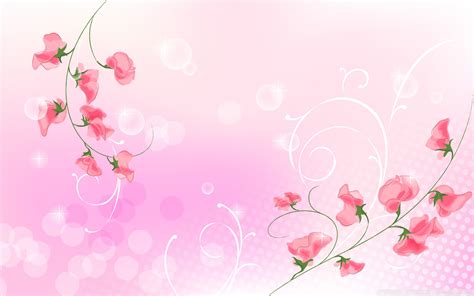 Pink Flowers Illustration Ultra HD Desktop Background Wallpaper for 4K ...