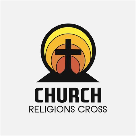 Church cross logo. Simple religion vector design. Isolated with soft background. 36372217 Vector ...