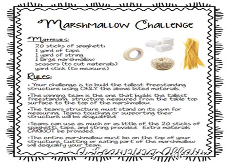 Cool Spaghetti And Marshmallow Bridge Challenge Instructions images