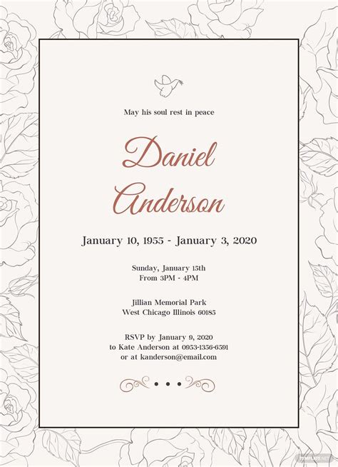 Funeral Invitation Templates - Design, Free, Download | Template.net