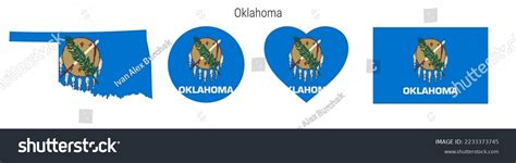 Oklahoma Flag Icon Set American State Stock Vector (Royalty Free ...