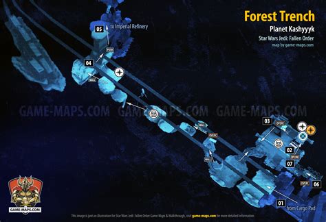 Forest Trench Map, Kashyyyk for Star Wars Jedi Fallen Order