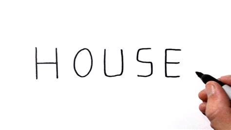 How to Draw a HOUSE Using the Word HOUSE - YouTube