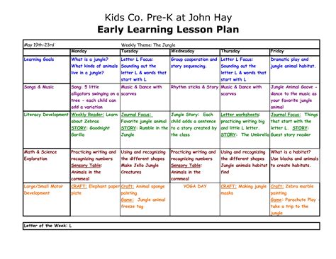 Printable Template Childcare Lesson Plan 2020 | Calendar Template Printable