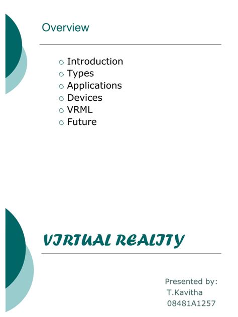 Types Applications Devices VRML Future | PDF | Virtual Reality | Stereoscopy