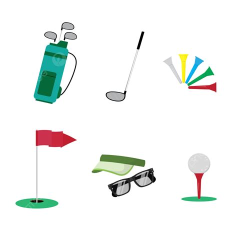 Golf Equipment Vector Hd PNG Images, Golf Equipment Flat Set Vector, Equipment, Golf, Set PNG ...