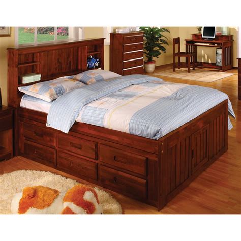 Cambridge Hamilton Full 6-Drawer Bookcase Captains Bed - Walmart.com ...