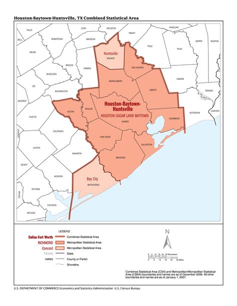 2007 Economic Census Map: Houston-Baytown-Huntsville, Texas Combined ...