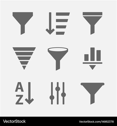 Filter icon set Royalty Free Vector Image - VectorStock