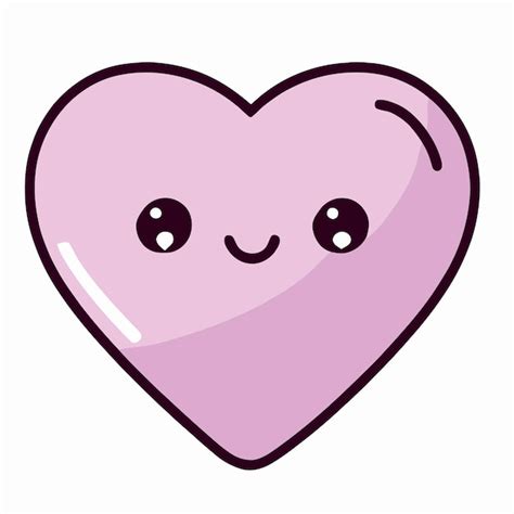 Premium Vector | Valentines day cute heart illustration heart kawaii chibi vector drawing style ...