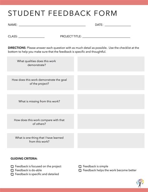 A New Twist on Feedback Forms | Feedback for students, Evaluation form ...